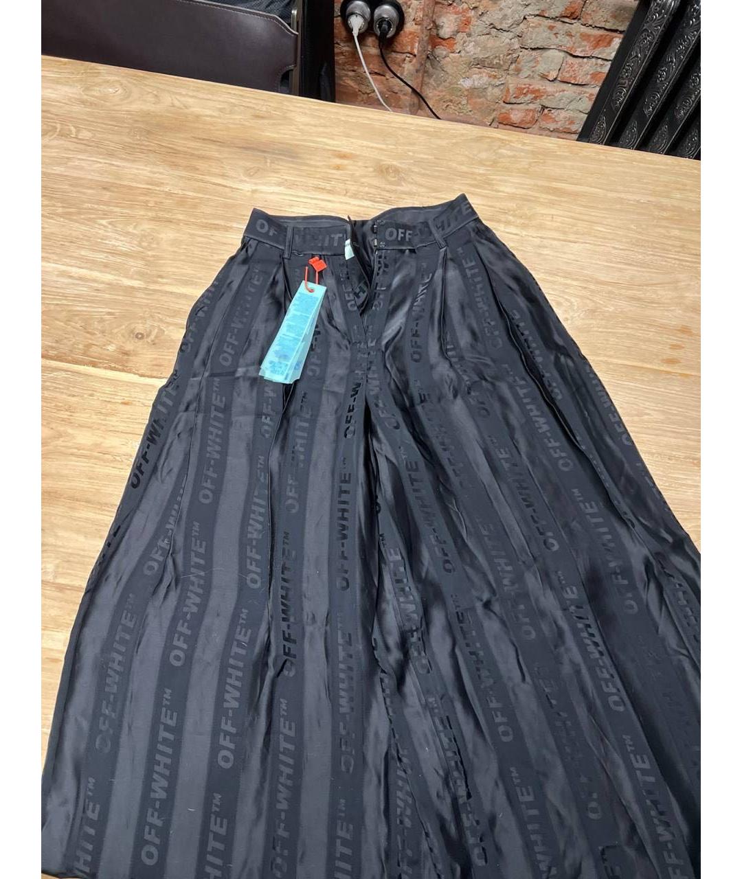 OFF-WHITE Черные полиэстеровые брюки широкие, фото 3