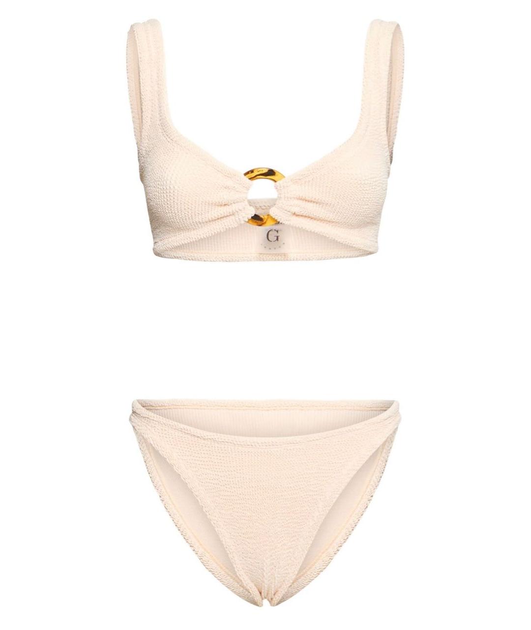 HUNZA G Бежевый полиамидовый купальник, фото 1