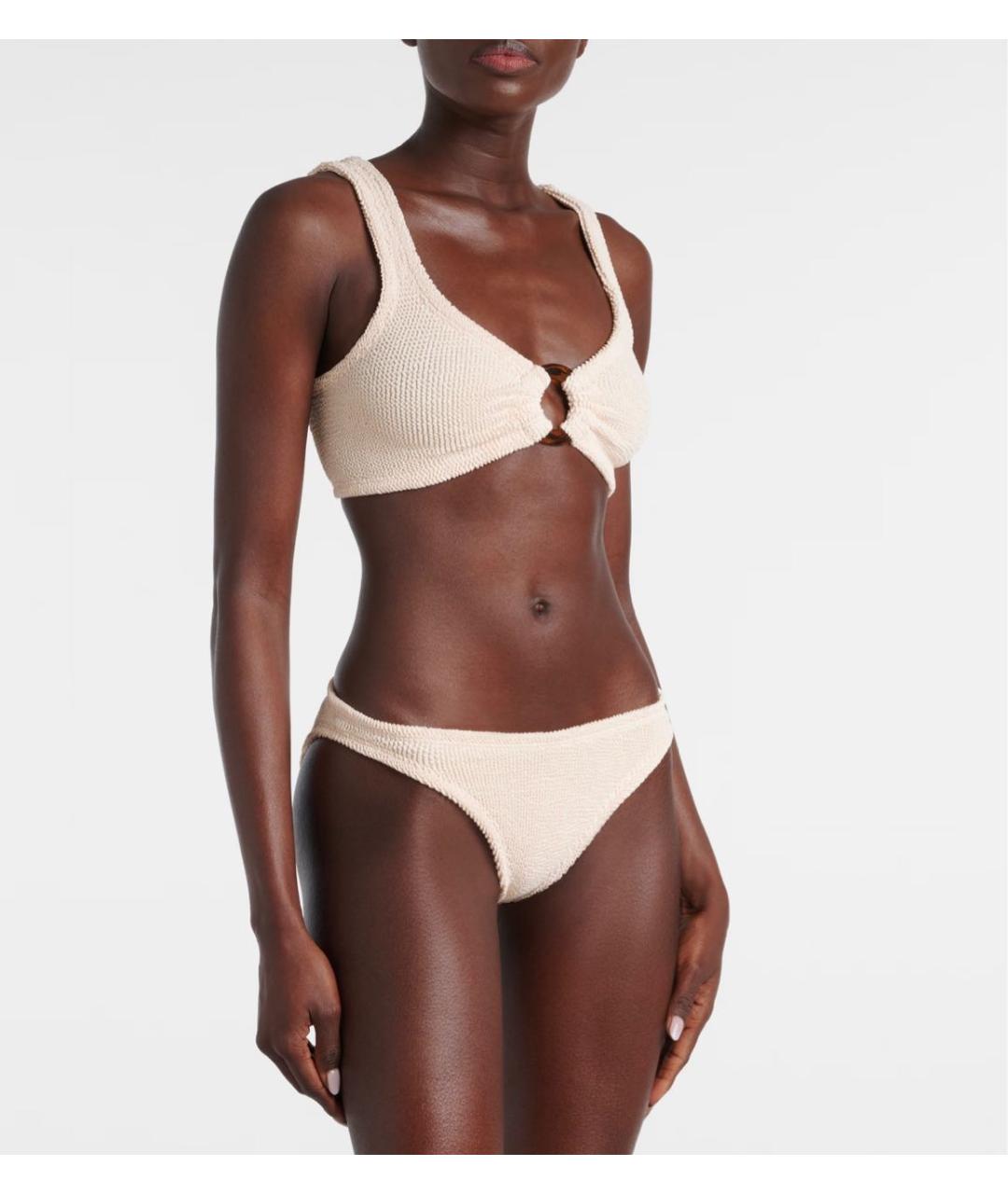 HUNZA G Бежевый полиамидовый купальник, фото 2