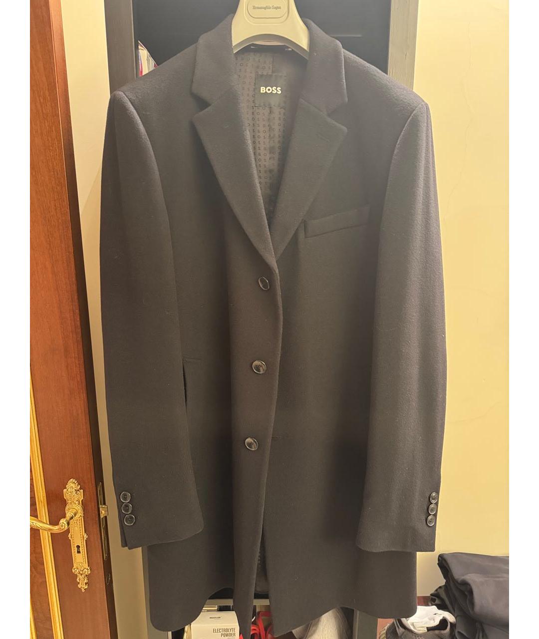 HUGO BOSS Черное шерстяное пальто, фото 8