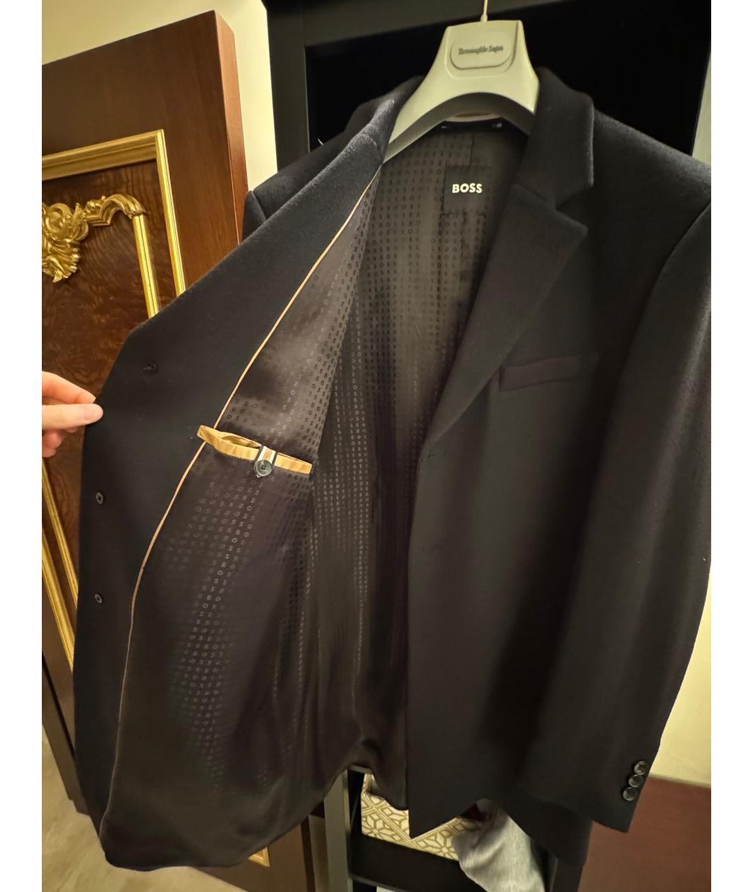 HUGO BOSS Черное шерстяное пальто, фото 4