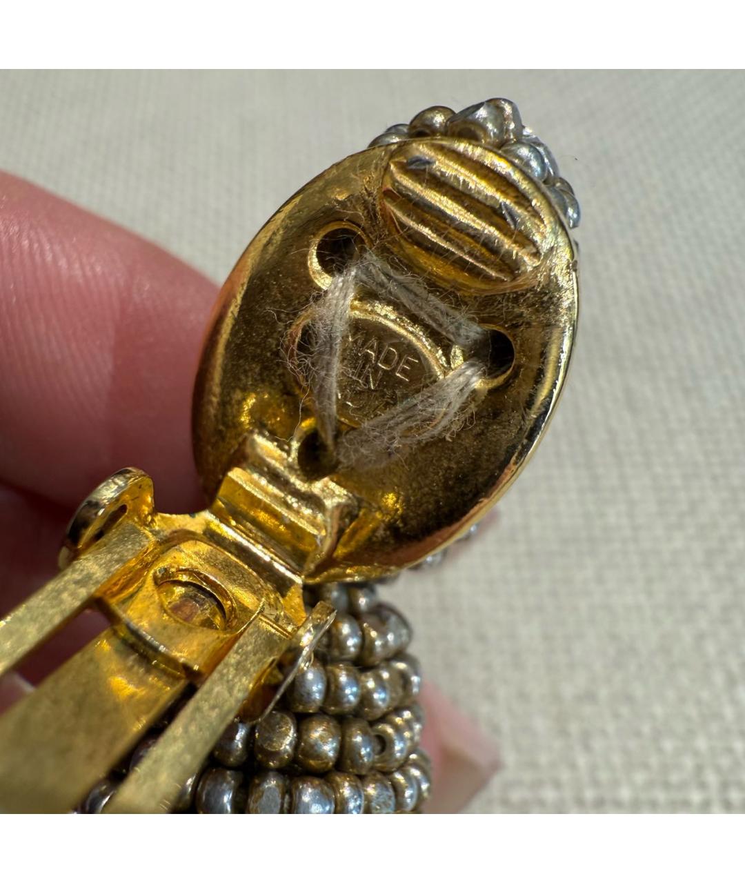 OSCAR DE LA RENTA Золотые клипсы из бисера, фото 2