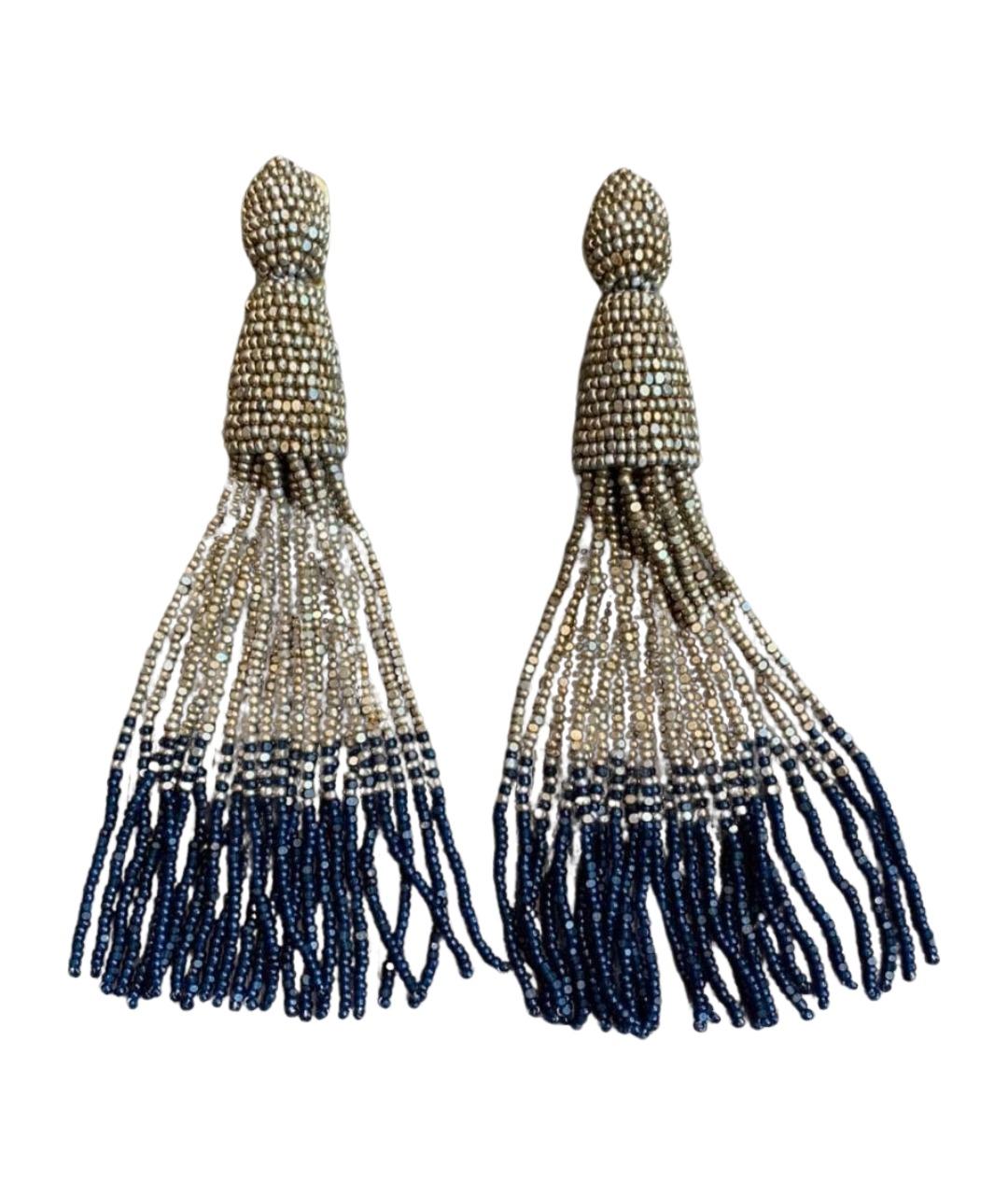 OSCAR DE LA RENTA Золотые клипсы из бисера, фото 1