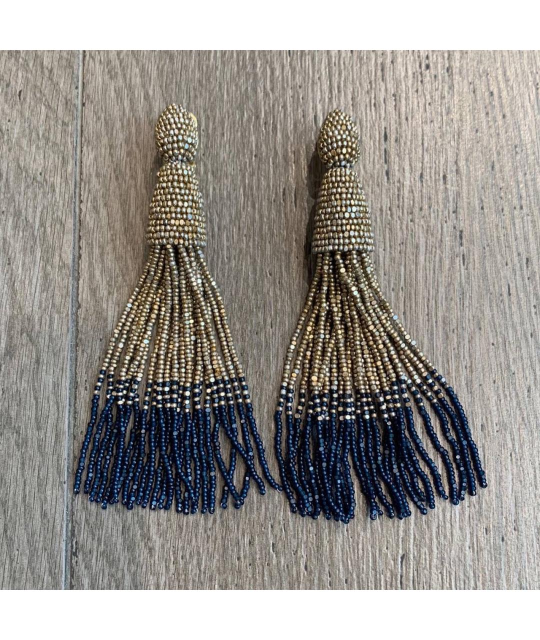 OSCAR DE LA RENTA Золотые клипсы из бисера, фото 4