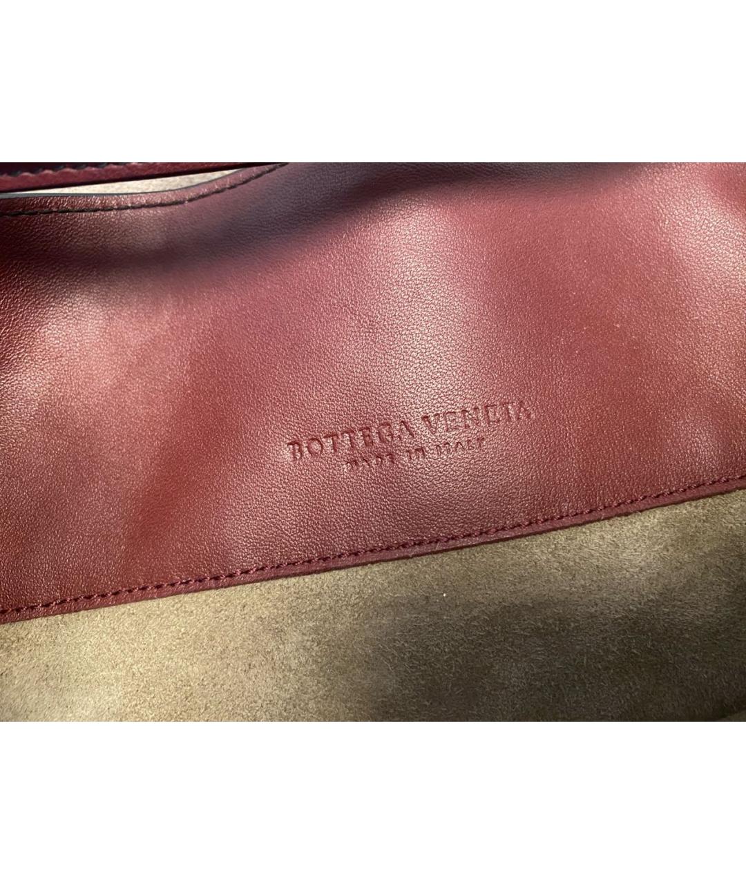 BOTTEGA VENETA Бордовая кожаная сумка тоут, фото 4