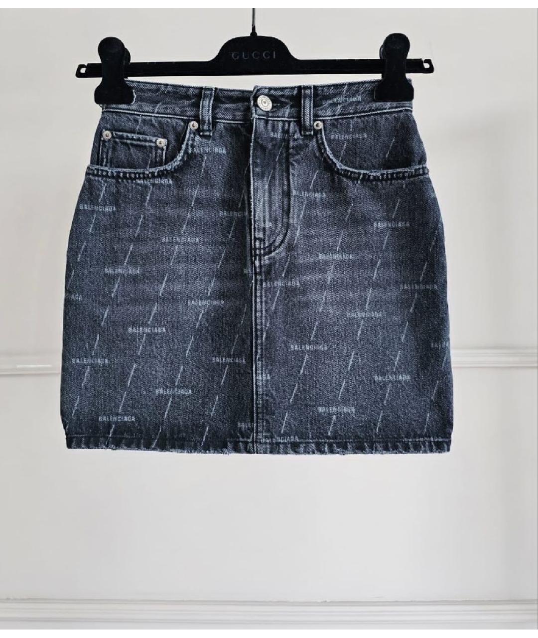 BALENCIAGA Черная юбка мини, фото 8