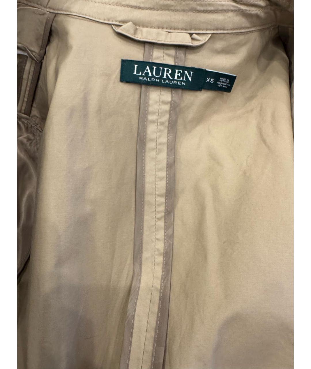 RALPH LAUREN Бежевый хлопковый тренч/плащ, фото 3