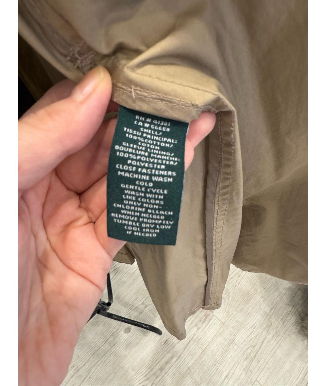 RALPH LAUREN Бежевый хлопковый тренч/плащ, фото 6