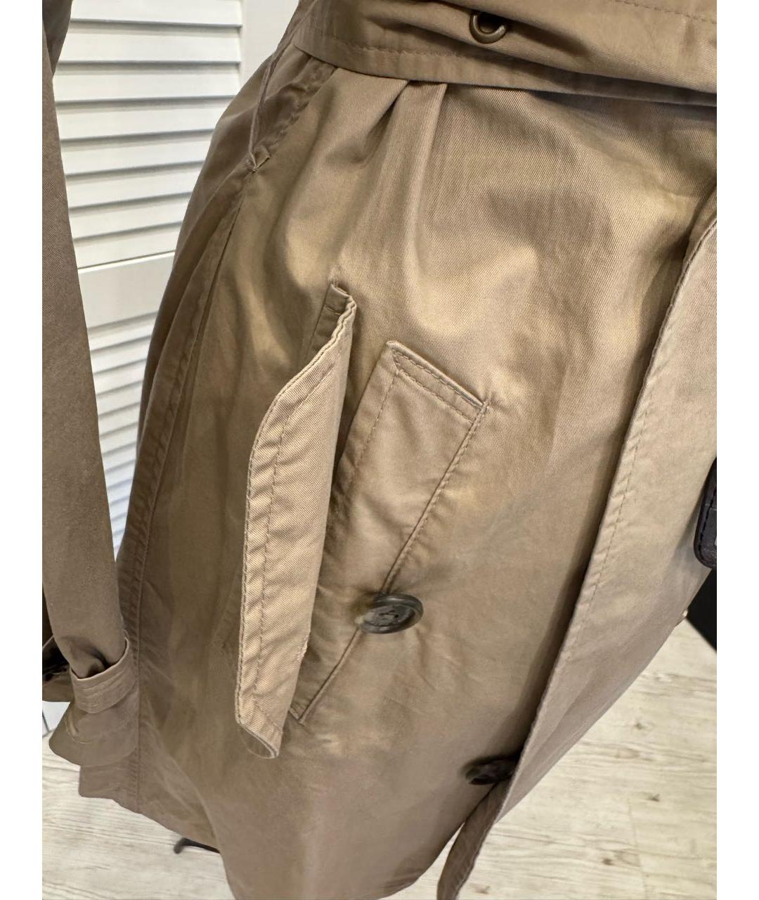 RALPH LAUREN Бежевый хлопковый тренч/плащ, фото 4