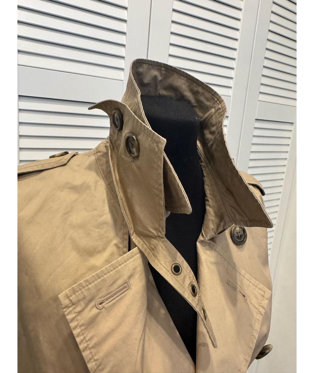 RALPH LAUREN Бежевый хлопковый тренч/плащ, фото 7