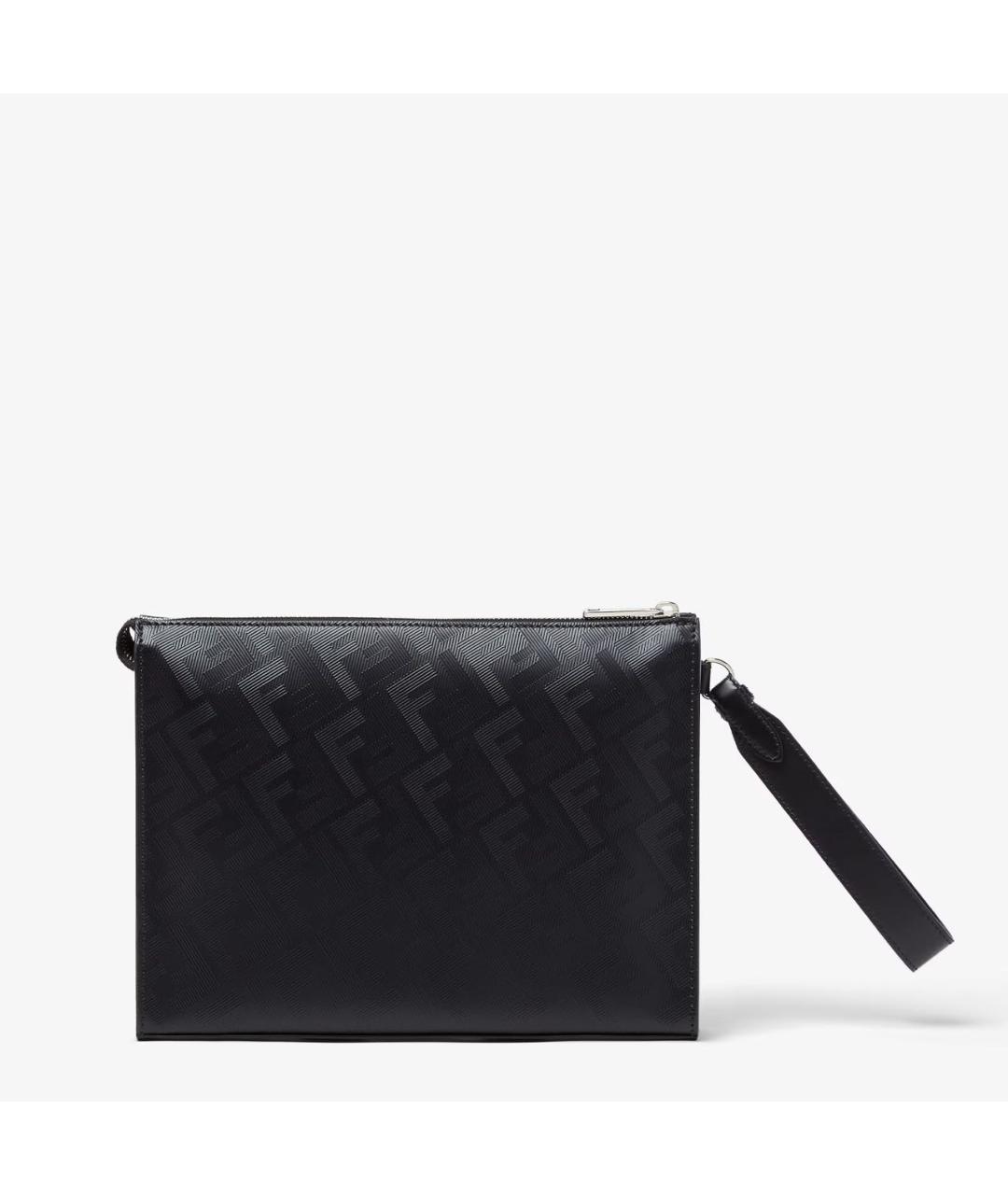 FENDI Черная кожаная барсетка, фото 3