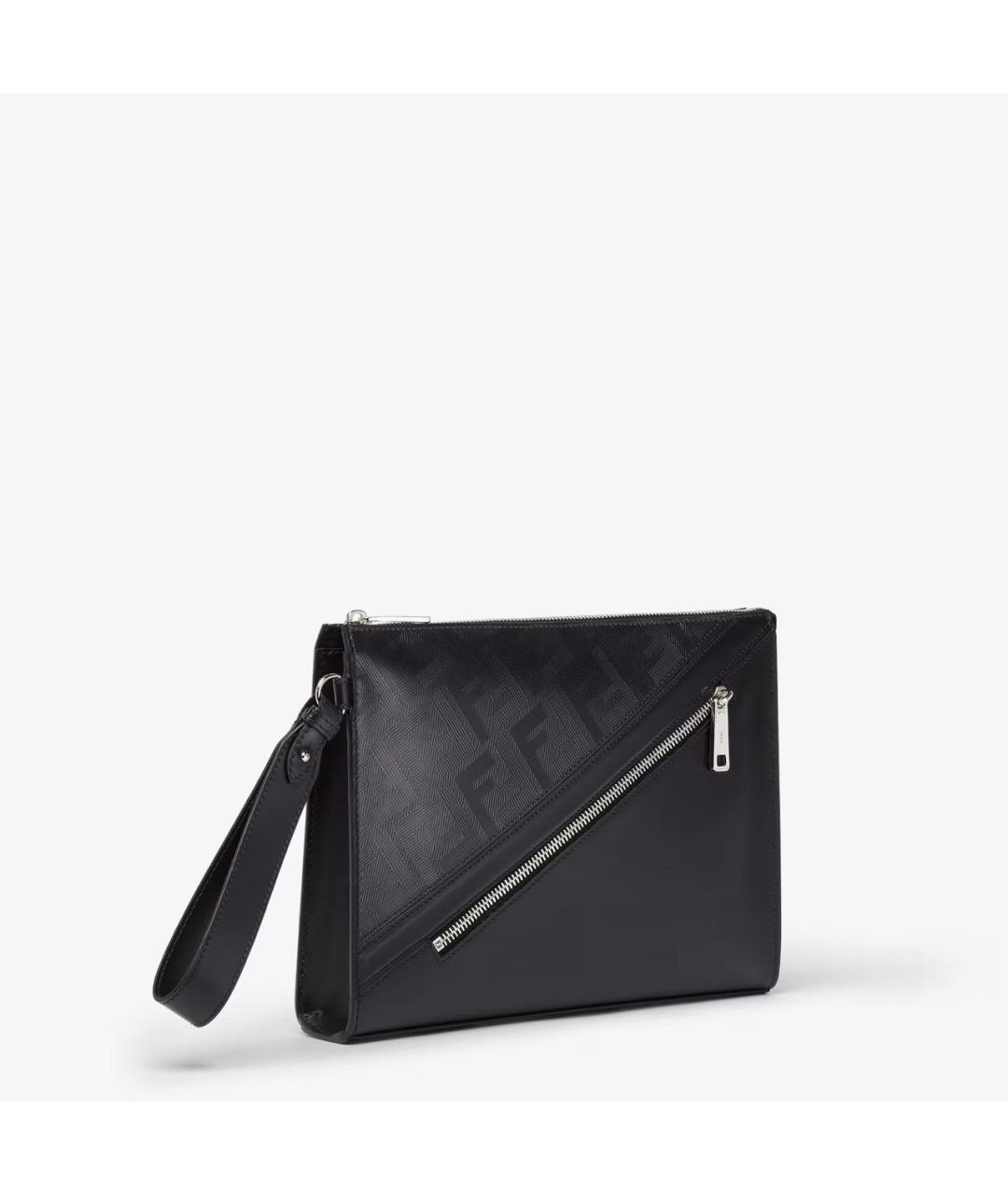 FENDI Черная кожаная барсетка, фото 2