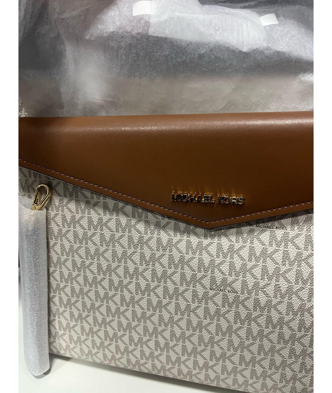 MICHAEL KORS Бежевая сумка тоут из искусственной кожи, фото 8