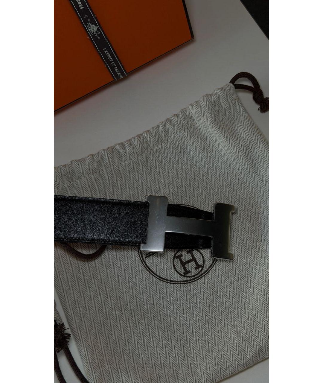 HERMES Коричневый кожаный ремень, фото 2