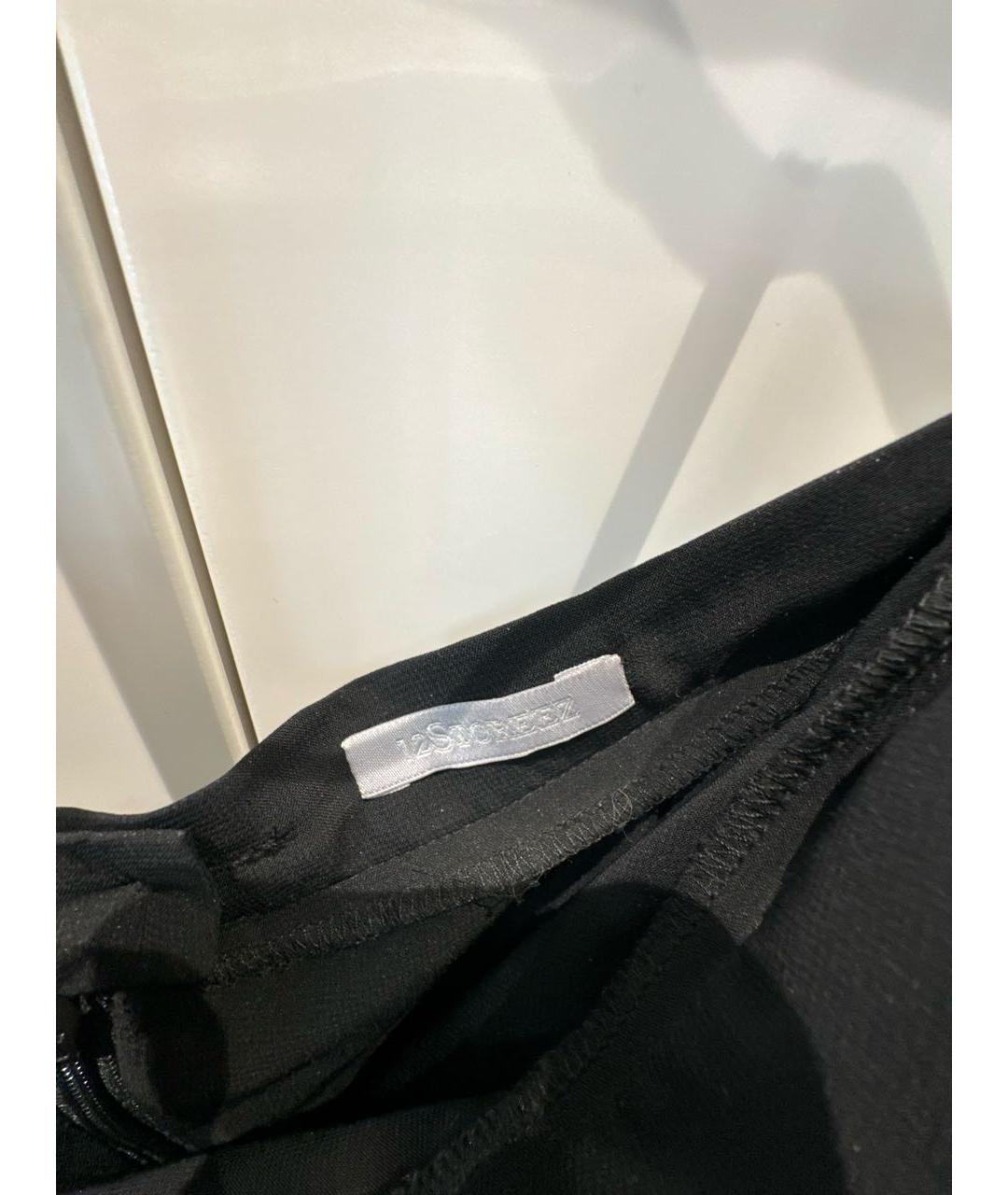 12 STOREEZ Черная полиэстеровая юбка миди, фото 3