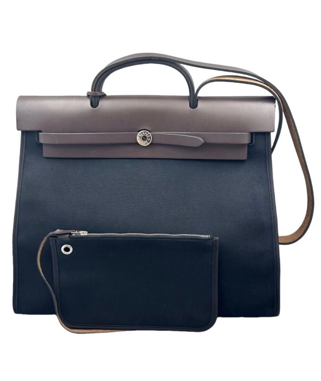 HERMES Темно-синяя тканевая сумка через плечо, фото 7