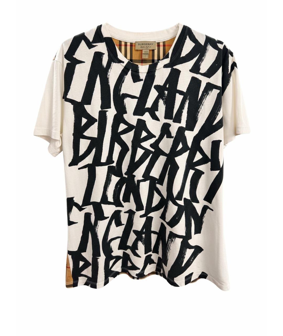 BURBERRY Белая хлопковая футболка, фото 1