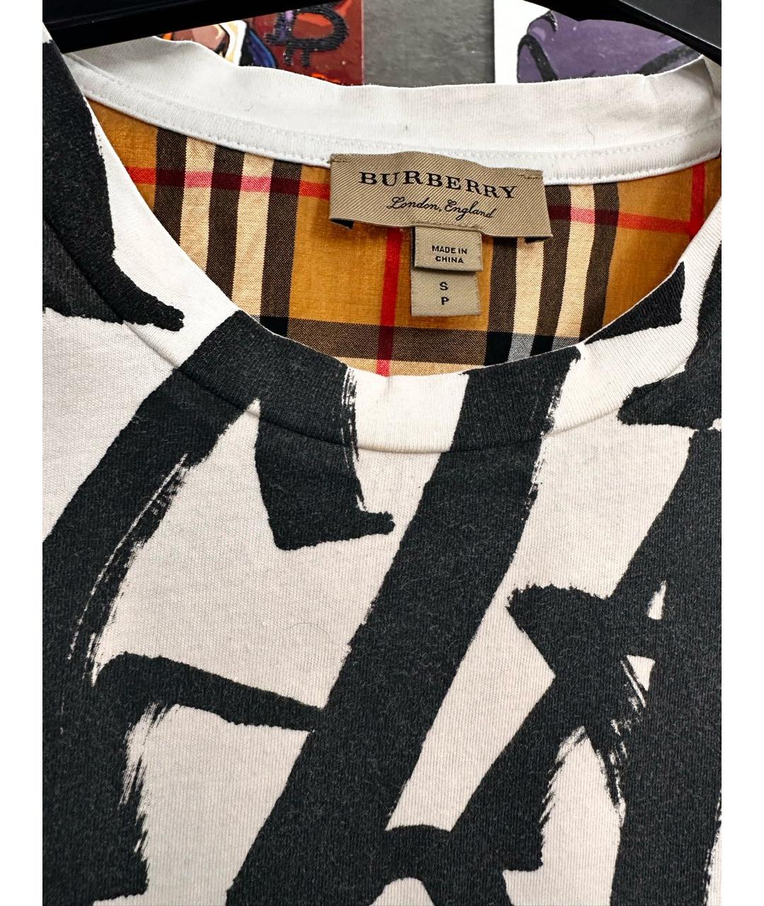 BURBERRY Белая хлопковая футболка, фото 3