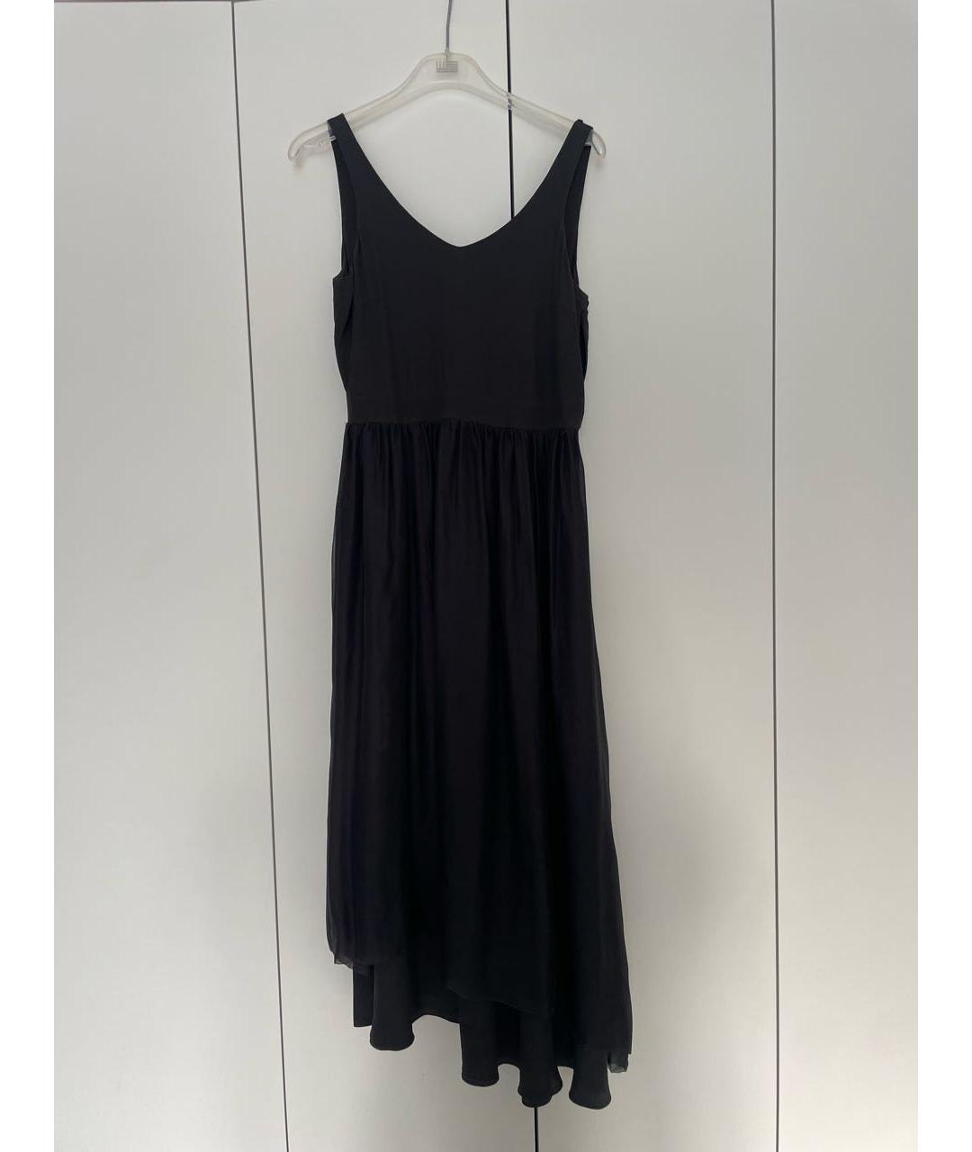 BRUNELLO CUCINELLI Антрацитовое шелковое коктейльное платье, фото 5