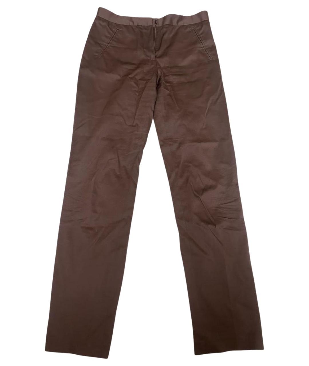 TOM FORD Коричневые хлопковые прямые брюки, фото 1