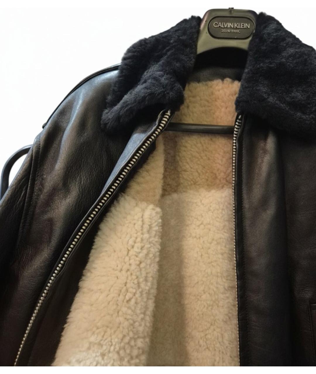 CALVIN KLEIN Черная кожаная дубленка, фото 4