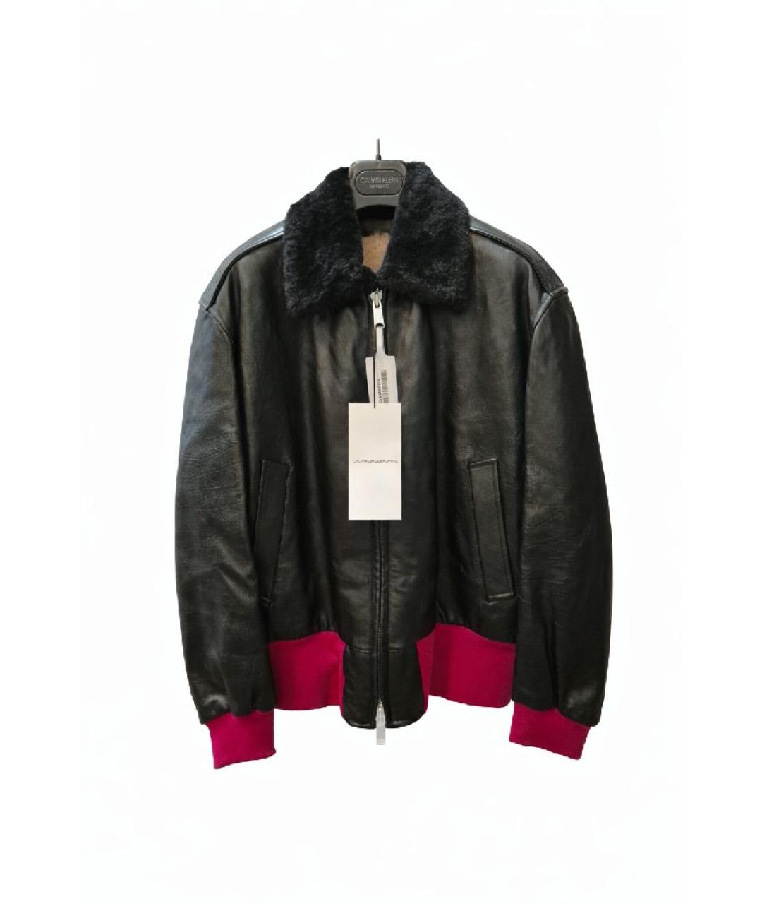 CALVIN KLEIN Черная кожаная дубленка, фото 2