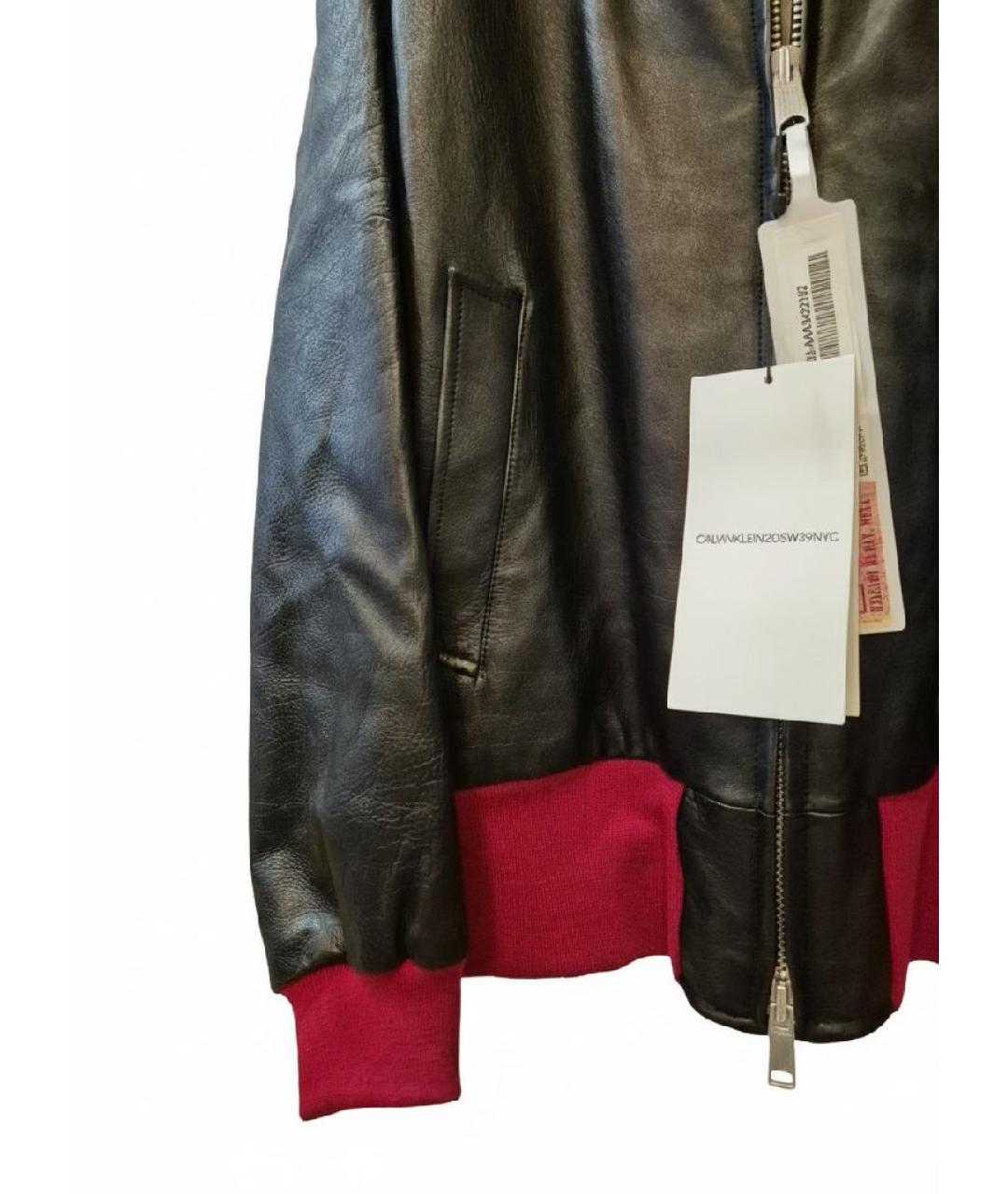 CALVIN KLEIN Черная кожаная дубленка, фото 6