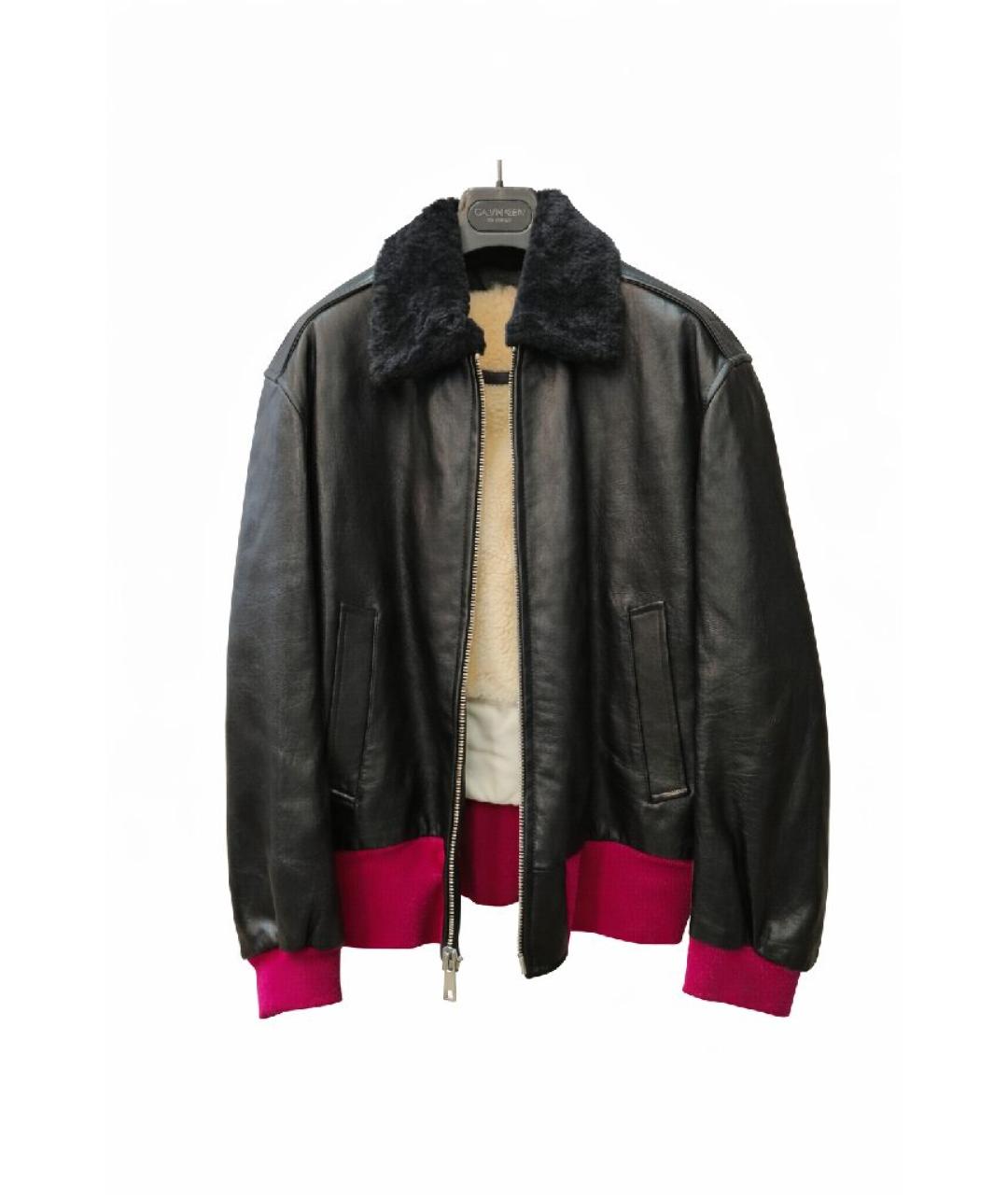 CALVIN KLEIN Черная кожаная дубленка, фото 5