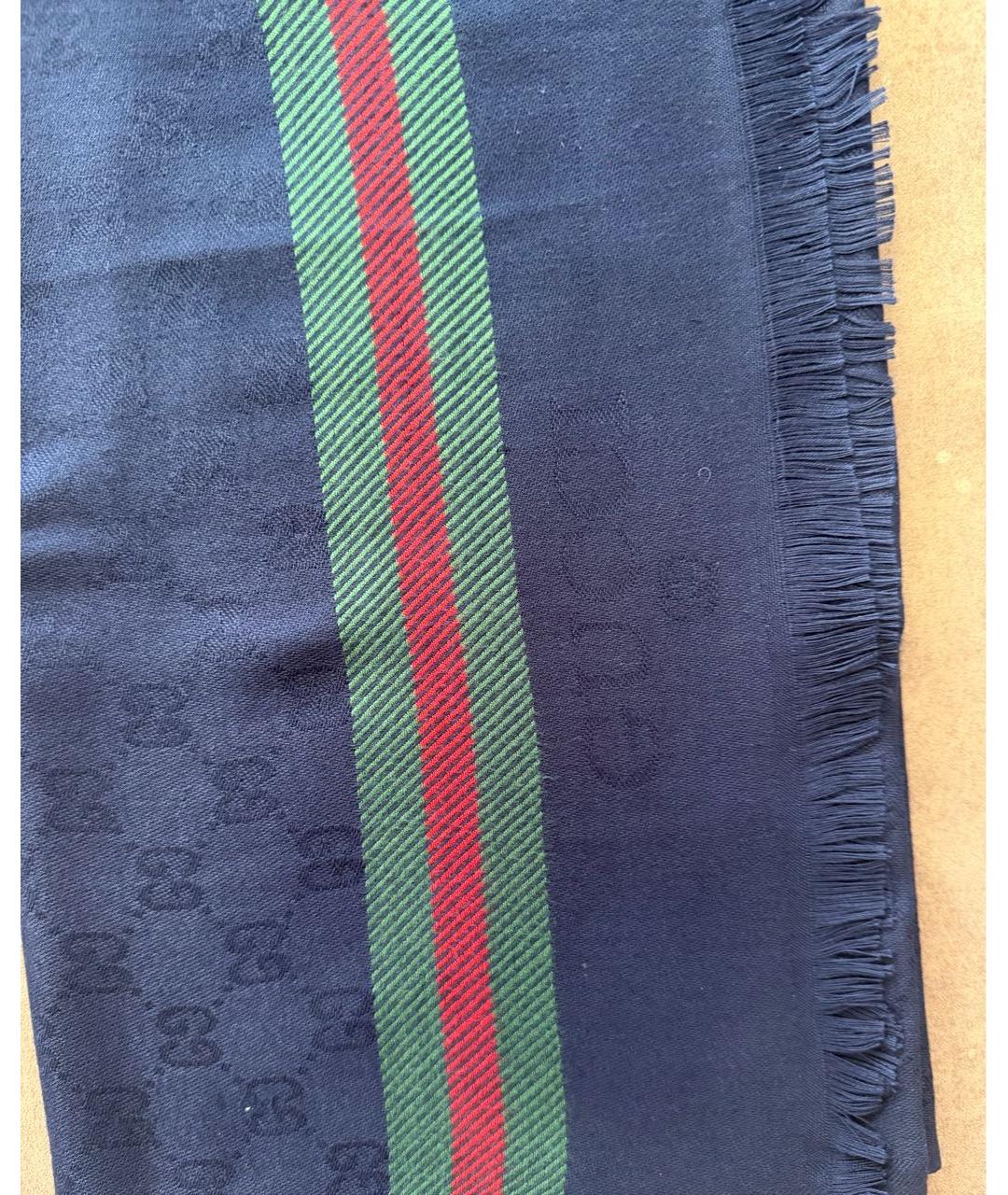 GUCCI Темно-синий шарф, фото 2