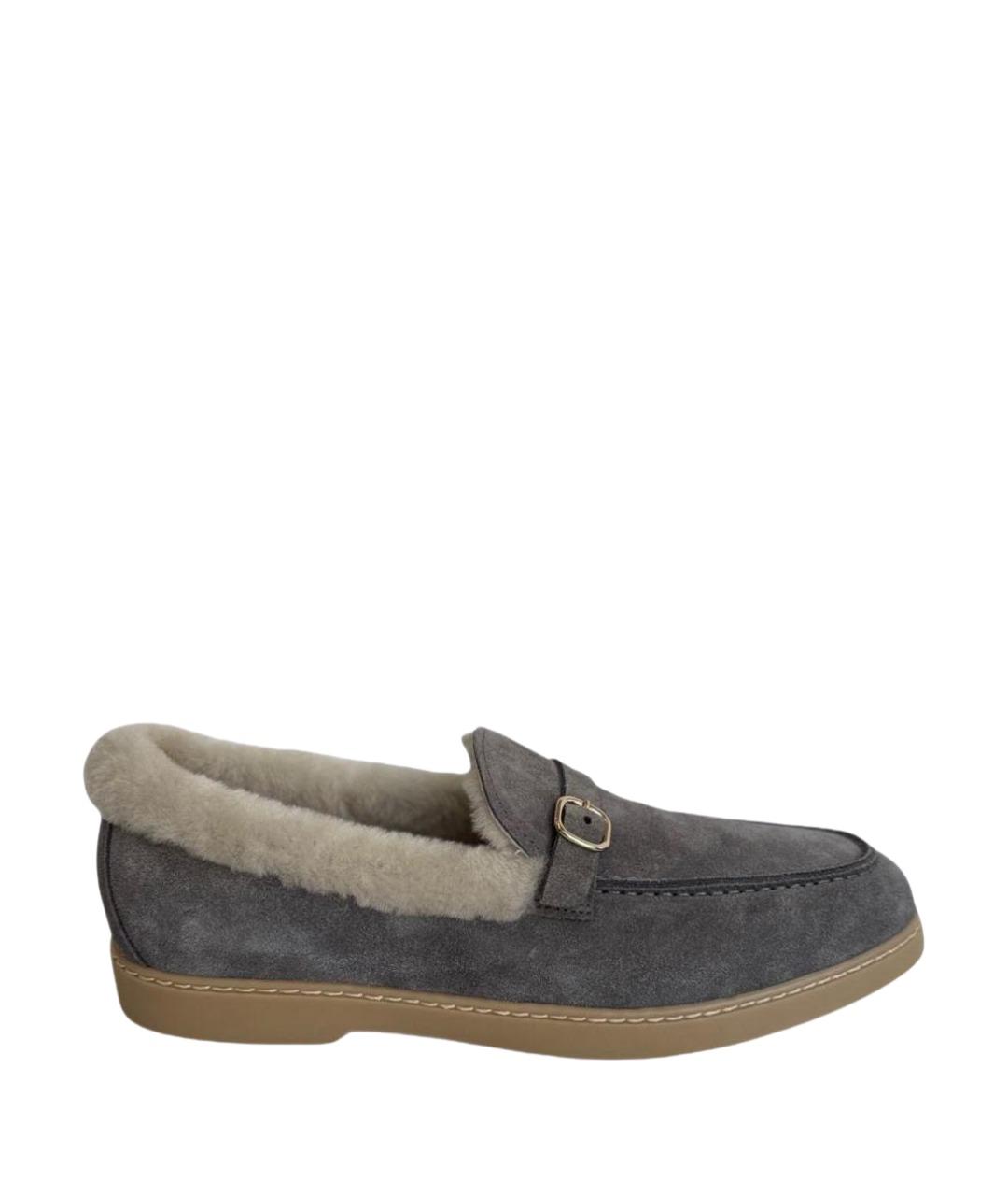 DOUCAL'S Серые замшевые лоферы, фото 1