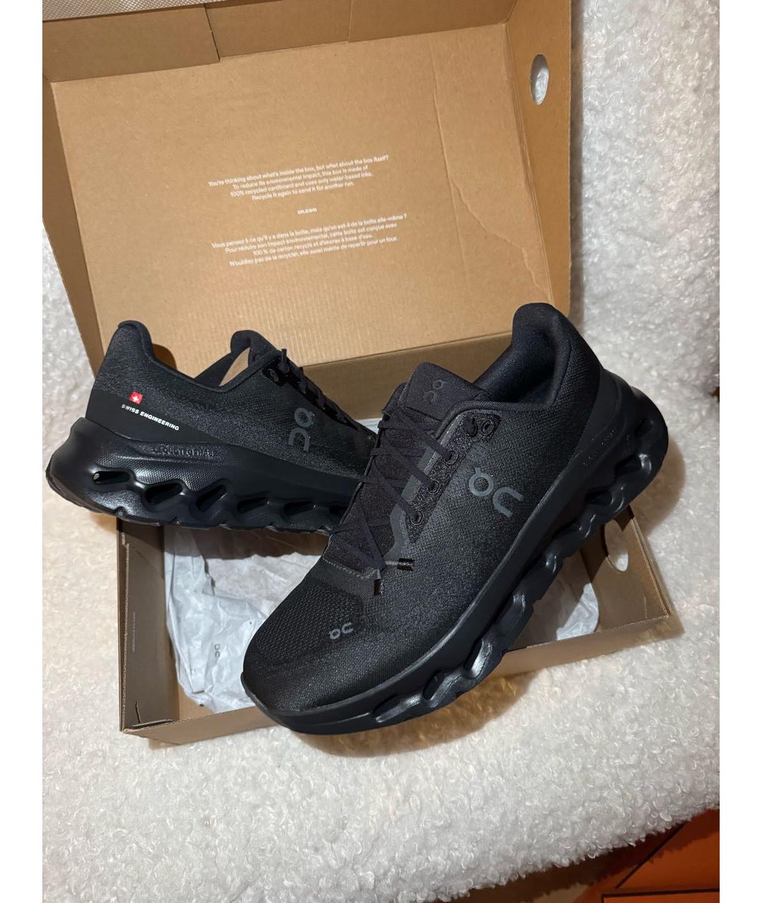 ON Черные текстильные низкие кроссовки / кеды, фото 5