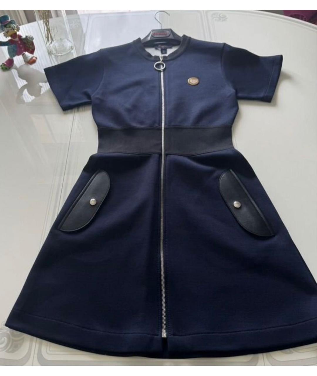 LOUIS VUITTON Темно-синее хлопковое повседневное платье, фото 6
