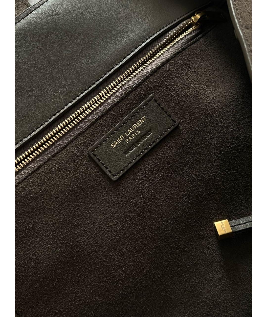 SAINT LAURENT Серая замшевая сумка тоут, фото 8