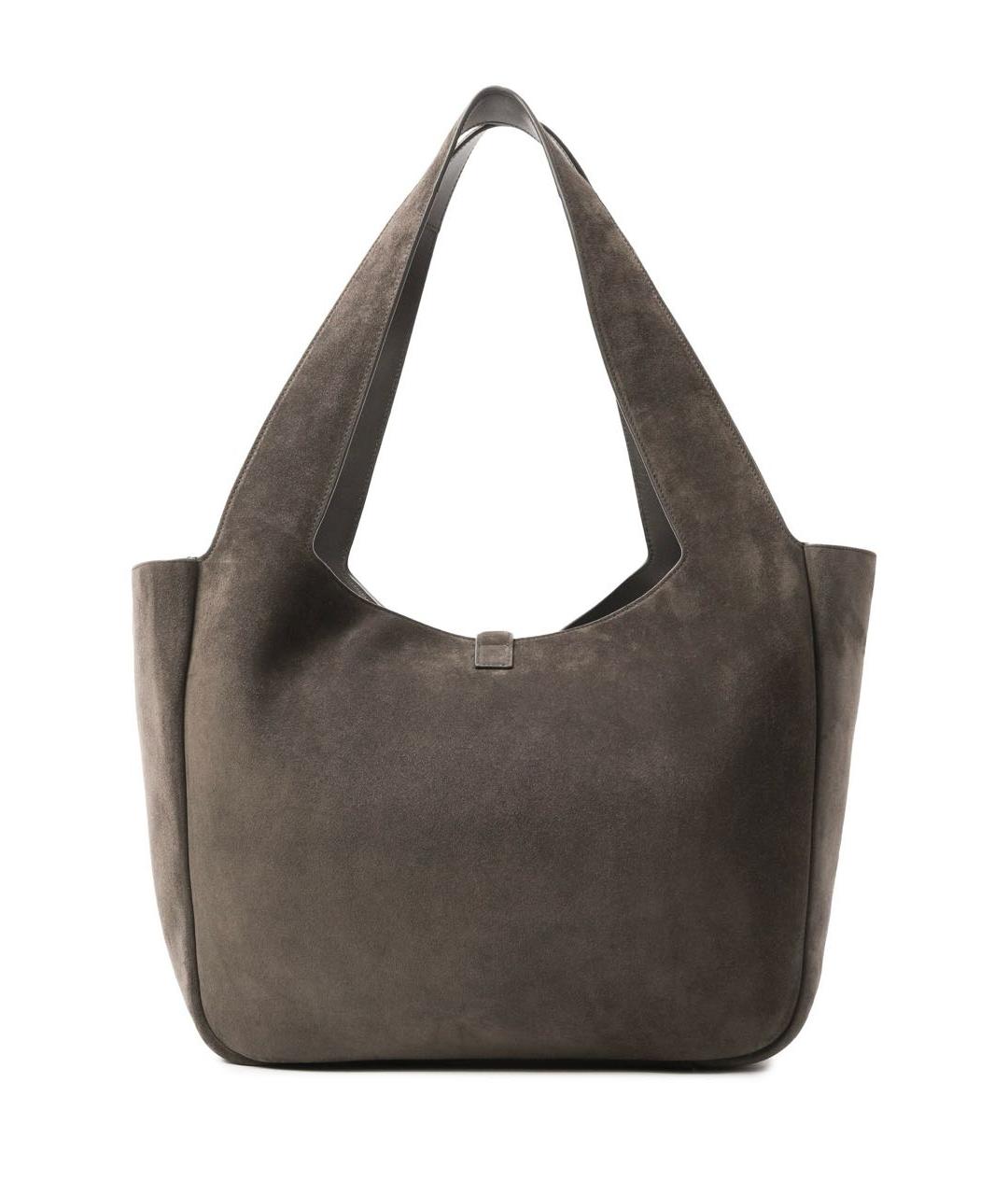 SAINT LAURENT Серая замшевая сумка тоут, фото 3