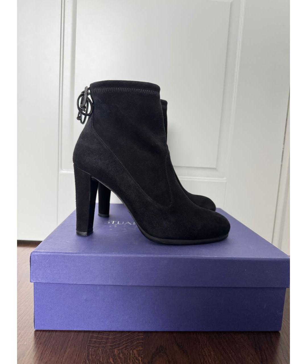 STUART WEITZMAN Черные замшевые ботильоны, фото 9