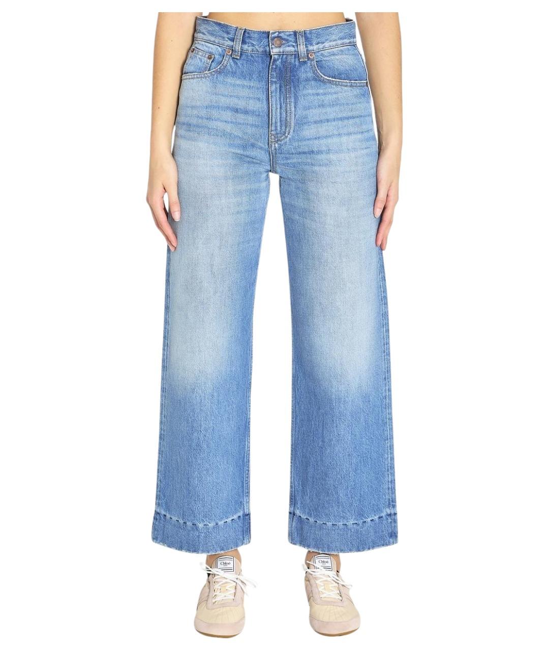 CHLOE Синие хлопковые прямые джинсы, фото 1