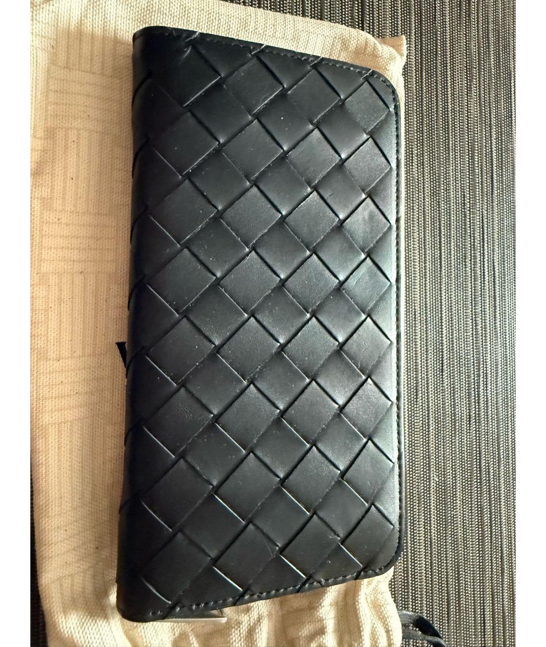 BOTTEGA VENETA Черный кожаный кошелек, фото 5