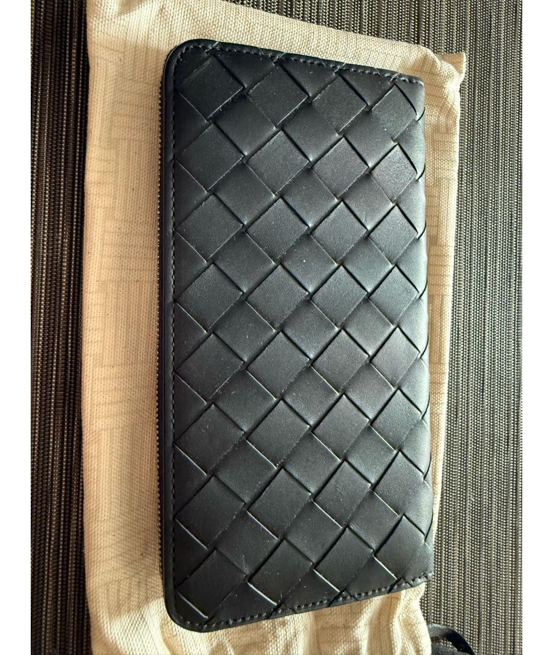 BOTTEGA VENETA Черный кожаный кошелек, фото 2