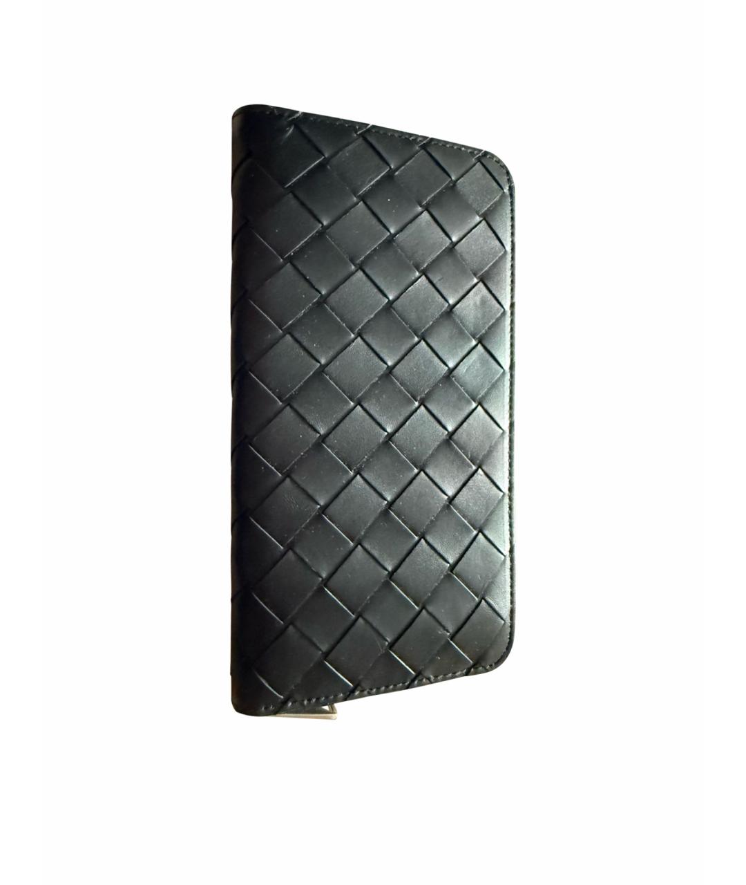 BOTTEGA VENETA Черный кожаный кошелек, фото 1