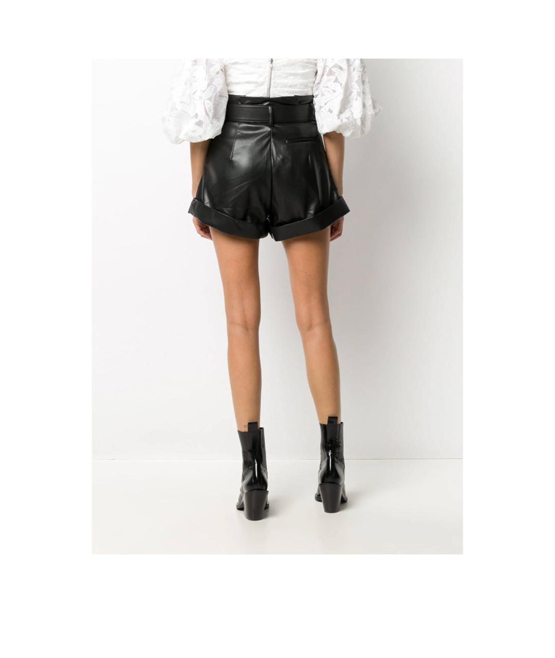 SELF-PORTRAIT Черные полиэстеровые шорты, фото 3