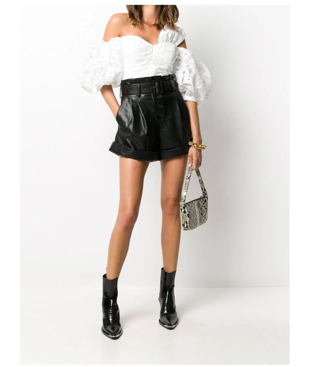 SELF-PORTRAIT Черные полиэстеровые шорты, фото 2