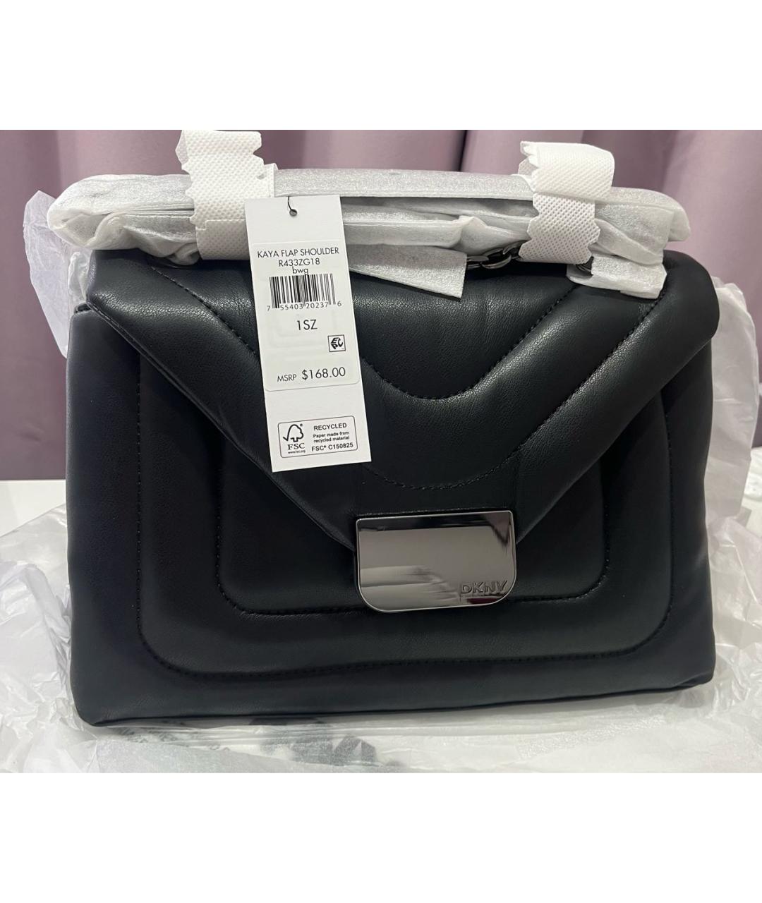 DKNY Черная сумка через плечо из искусственной кожи, фото 5