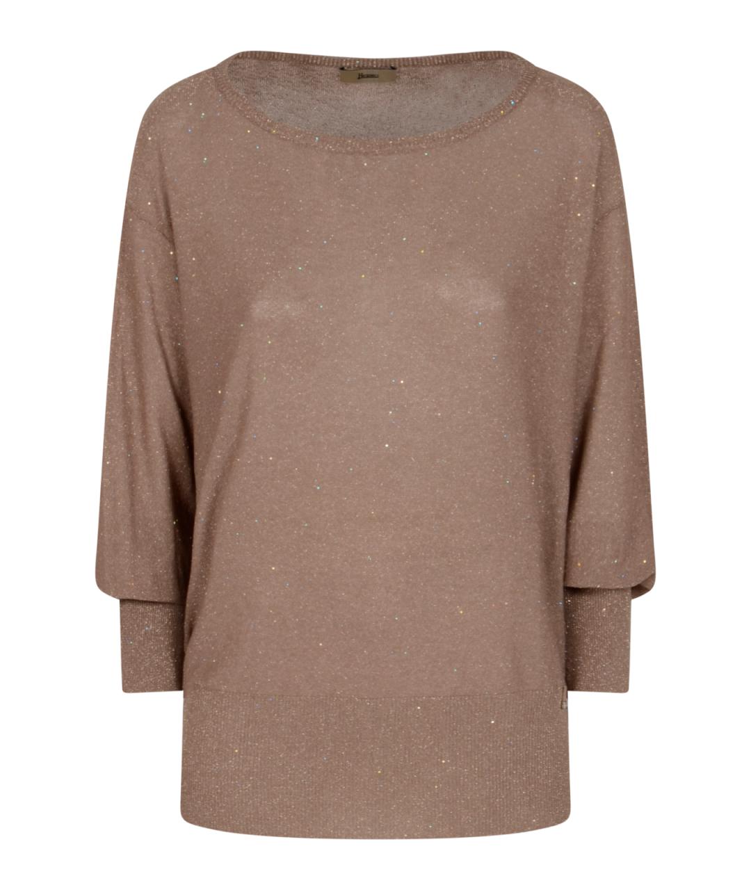 HERNO Коричневый вискозный джемпер / свитер, фото 1