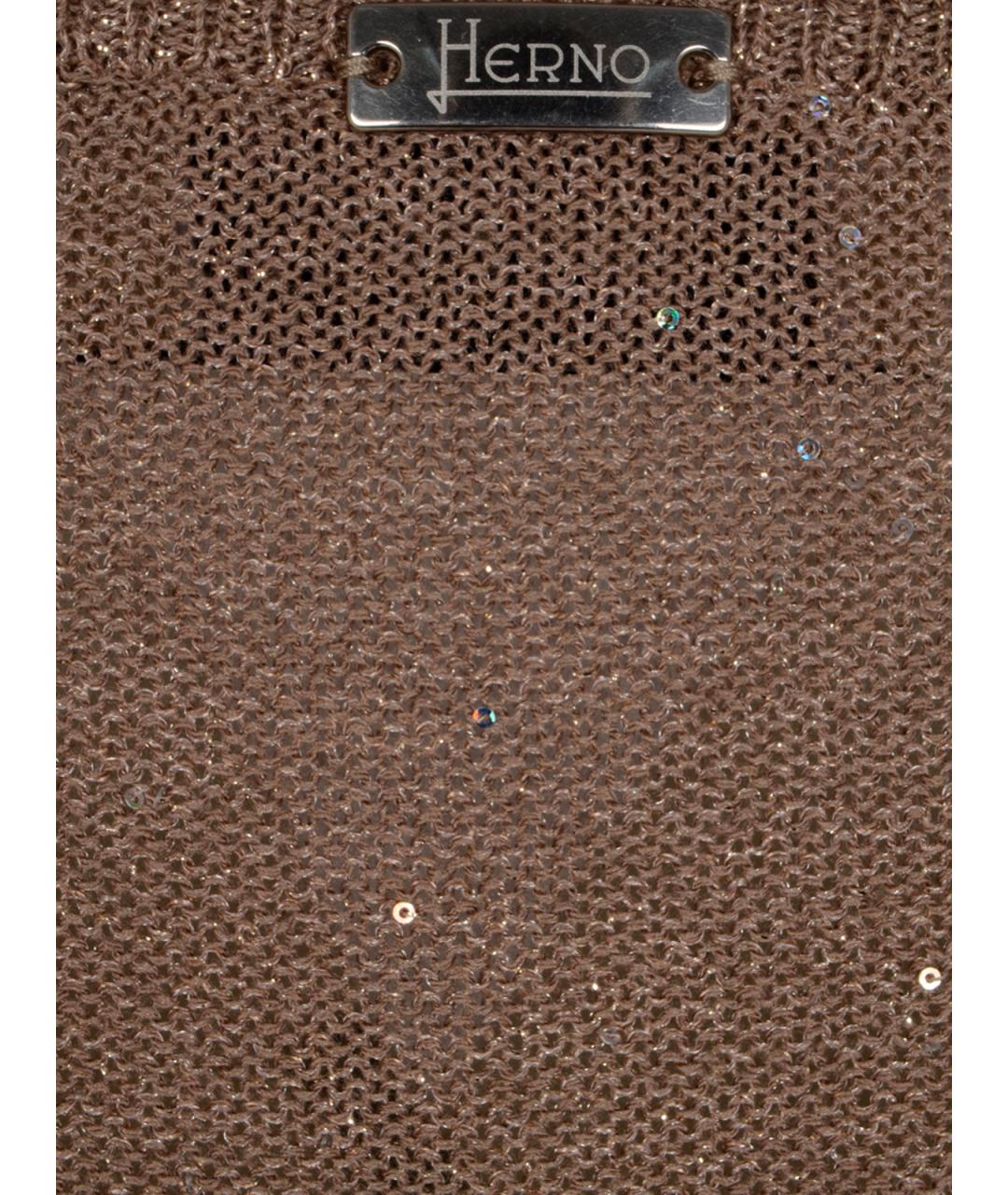 HERNO Коричневый вискозный джемпер / свитер, фото 3