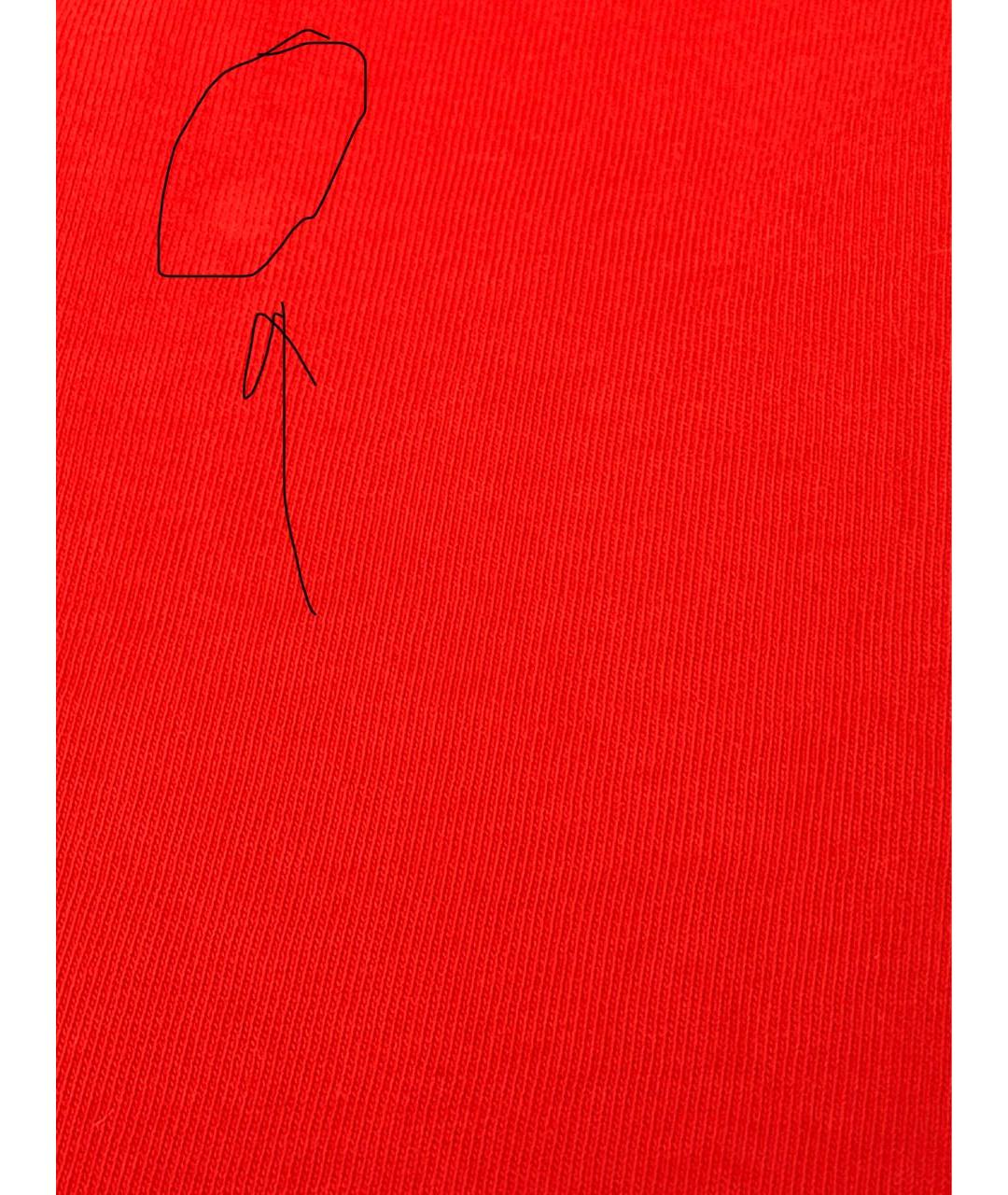 BALENCIAGA Красная хлопко-эластановая футболка, фото 6