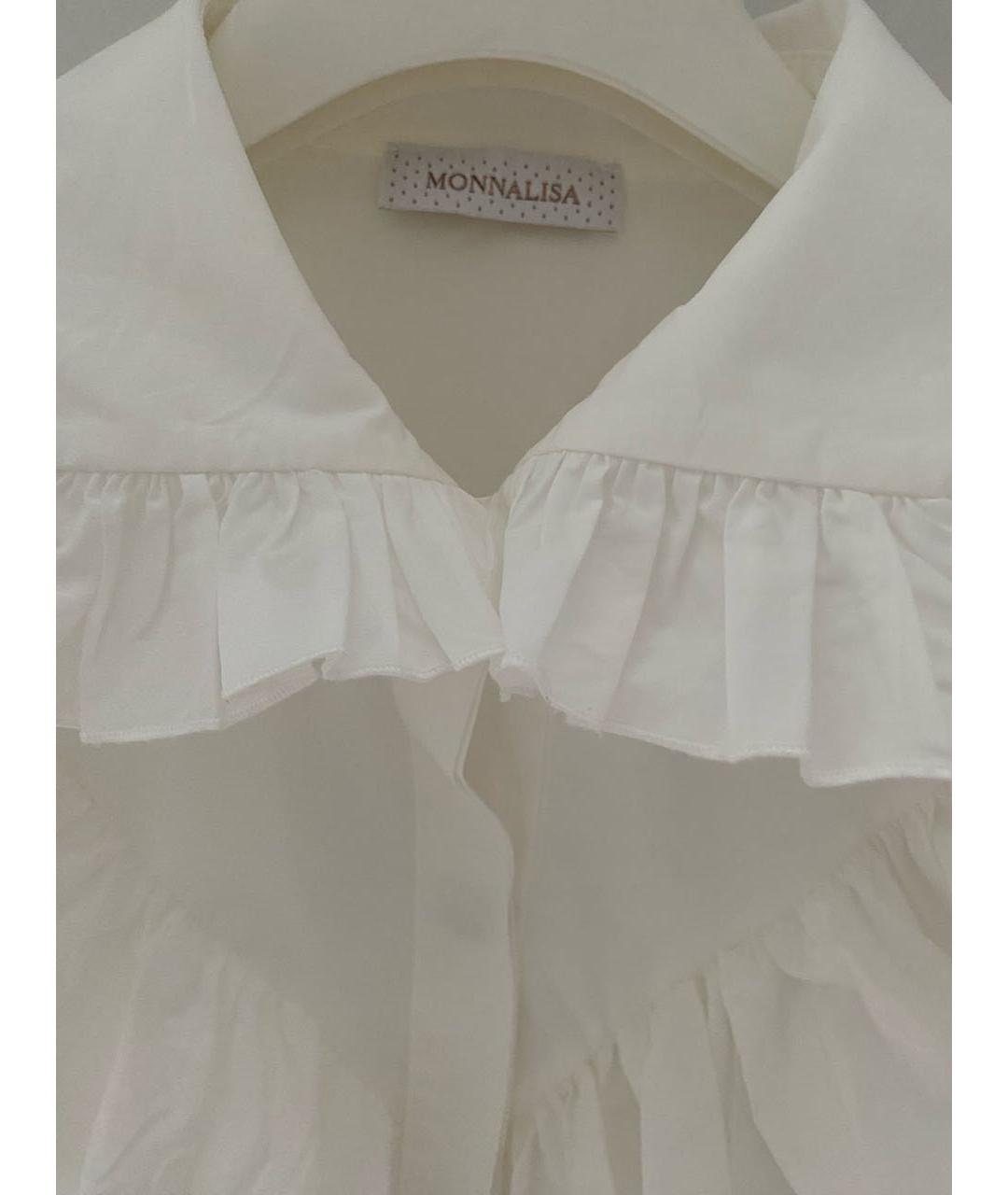 MONNALISA Белая хлопковая блузы, фото 3