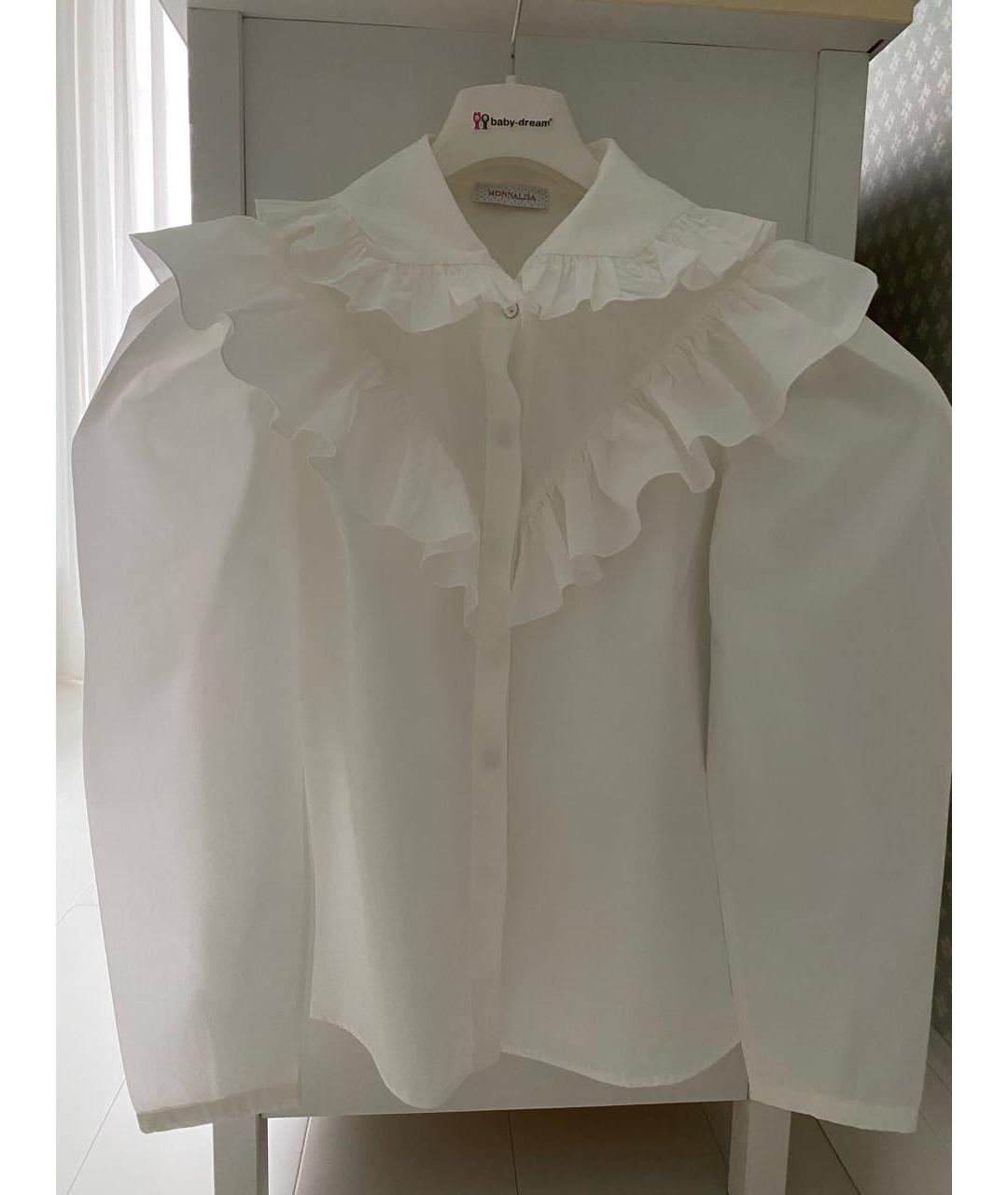MONNALISA Белая хлопковая блузы, фото 7