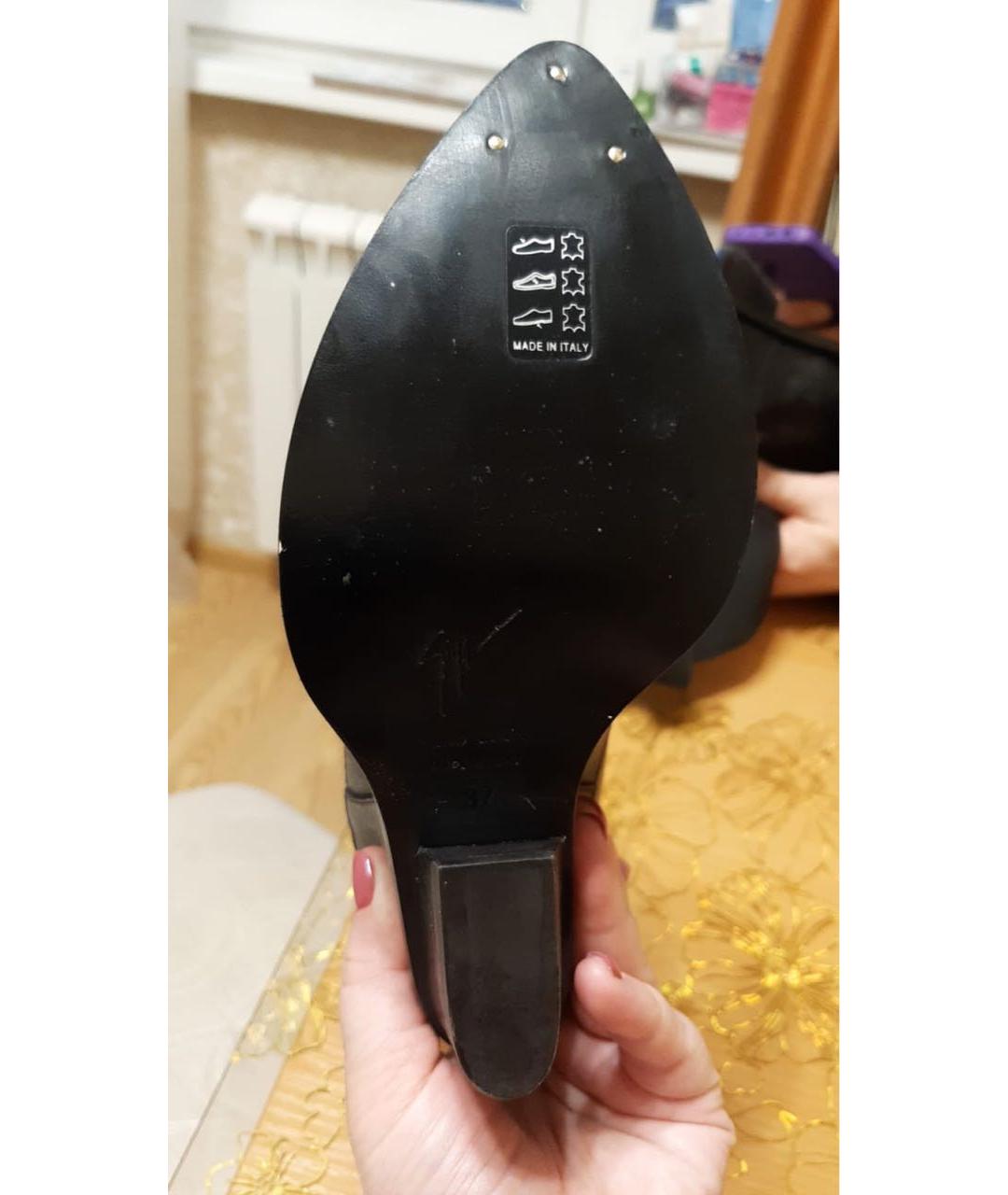 GIUSEPPE ZANOTTI DESIGN Черные кожаные полусапоги, фото 4