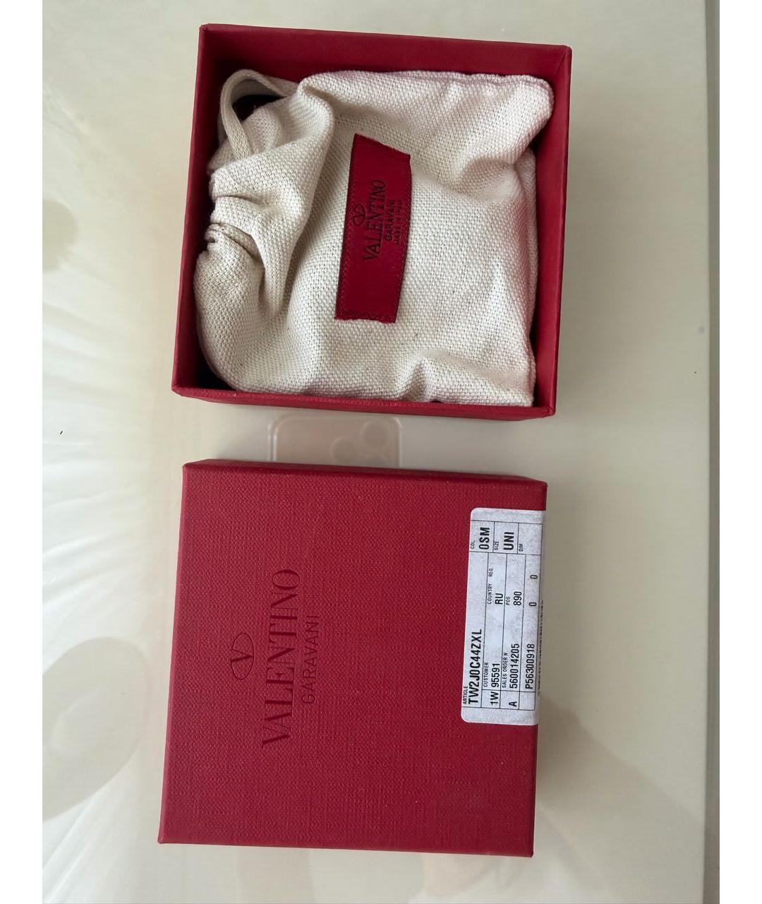 VALENTINO Черный кожаный браслет, фото 5