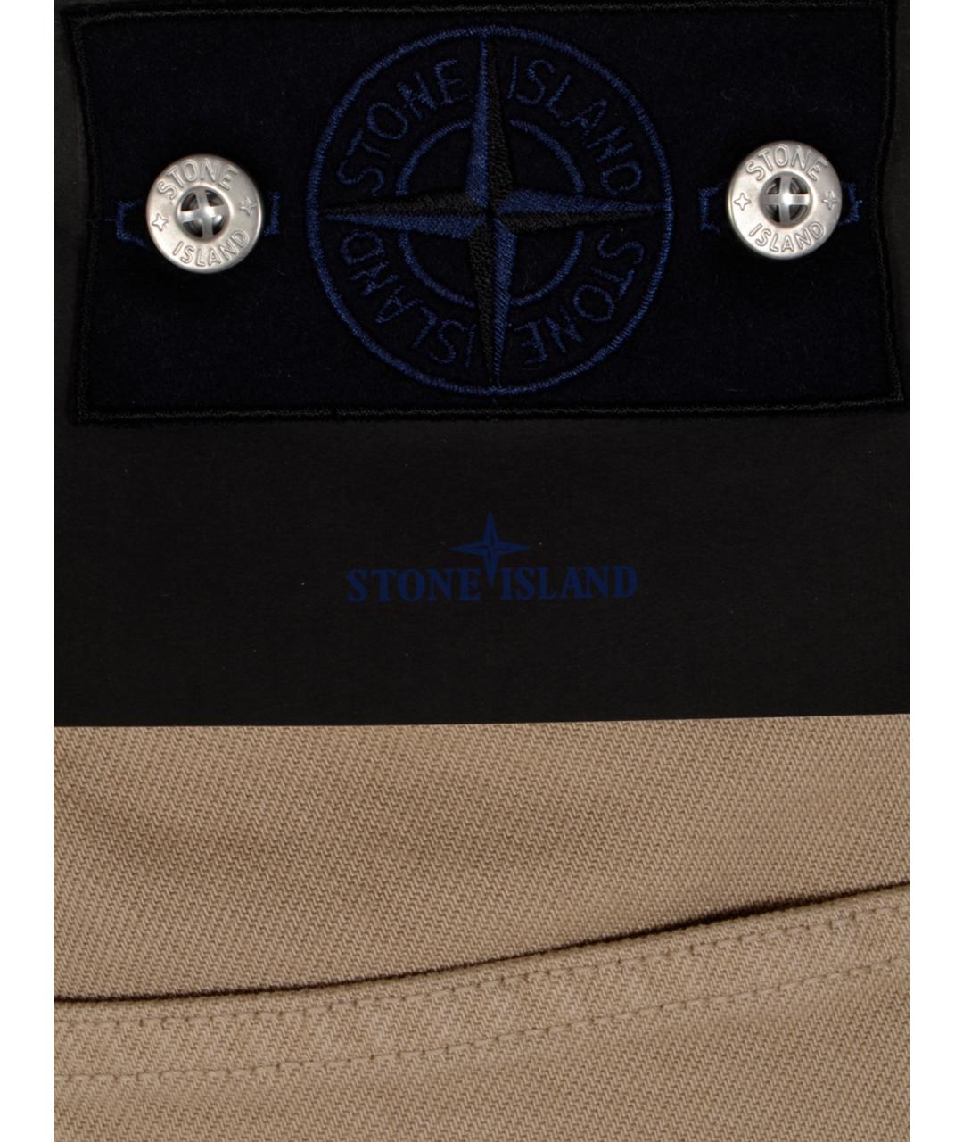 STONE ISLAND Бежевые хлопковые прямые джинсы, фото 3